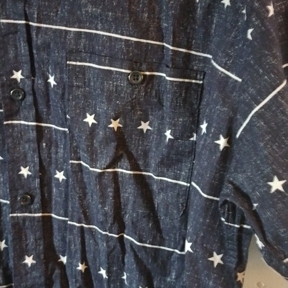 Rustic Blue Large Button down shirt stars 4th of July - Picture 5 of 6